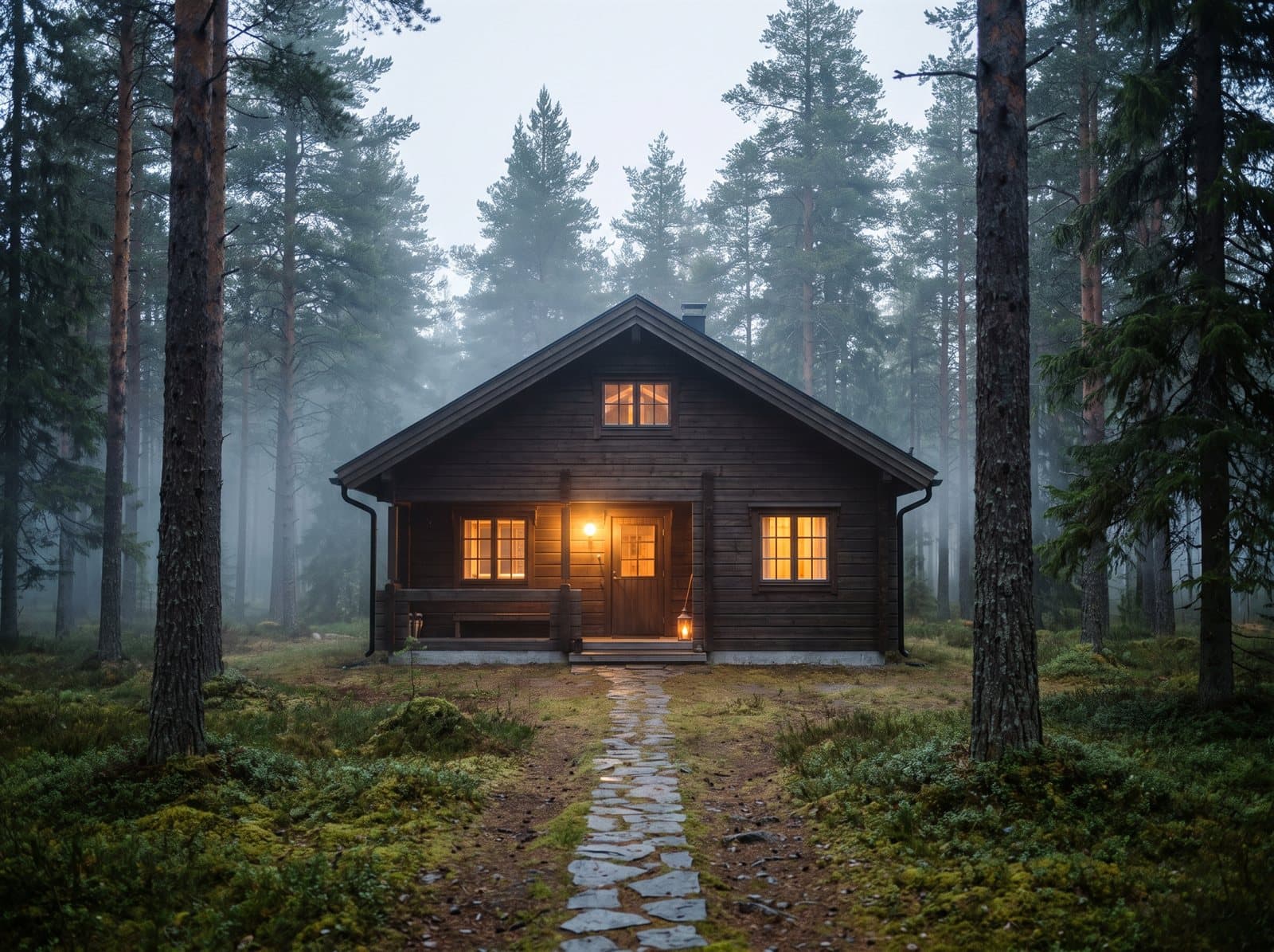Skogsstugan — Djupt inne bland tallarna — bara du och skogen.